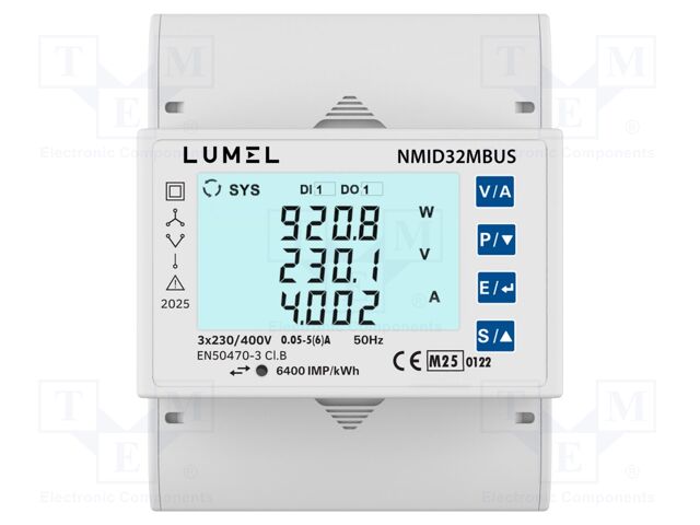 Counter; digital,mounting; for DIN rail mounting; three-phase