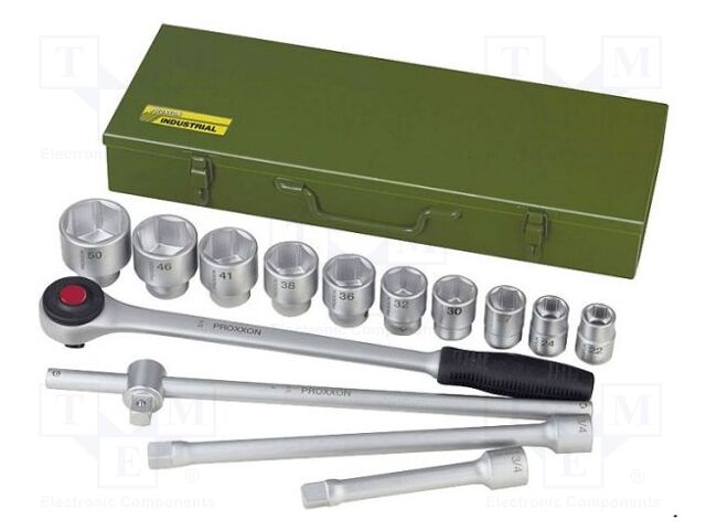 Wrenches set; socket spanner; Mounting: 3/4"; 15pcs.