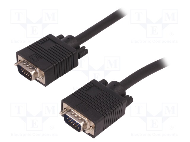 Cable; D-Sub 15pin HD plug,both sides; 10m; shielded, twofold
