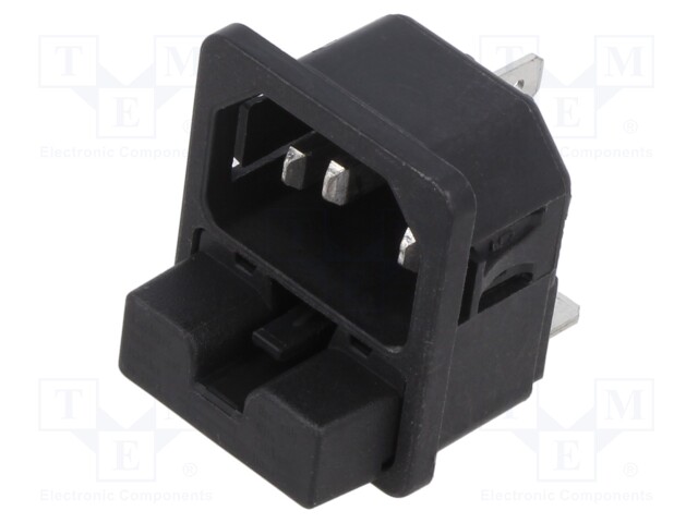 Connector: AC supply; socket; male; 10A; 250VAC; IEC 60320; C14 (E)