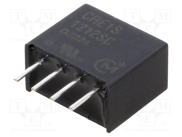 Isolated Board Mount DC/DC Converter, ITE, 1 Output, 1 W, 12 V, 83 mA