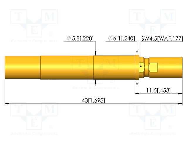 Test needle; plug-in