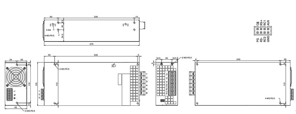 Power supply: switched-mode; modular; 750W; 12VDC; 62.5A; OUT: 1