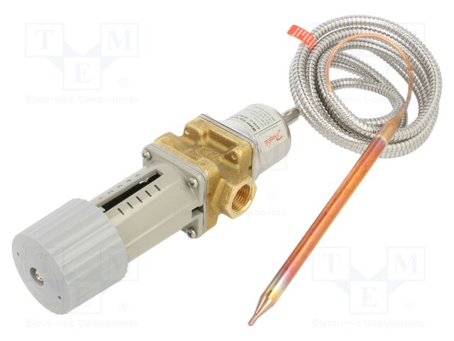 Thermostatic valve; G 1/2"; brass; AVTA; 0÷16bar; 2m