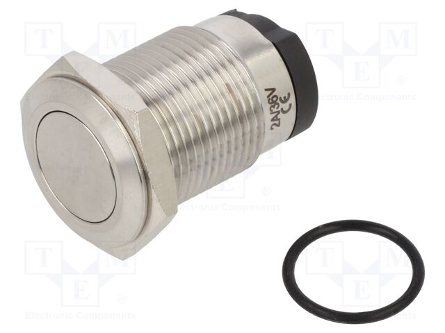 Switch: vandal resistant; Pos: 2; SPST; 10A/24VDC; IP65; OFF-(ON)