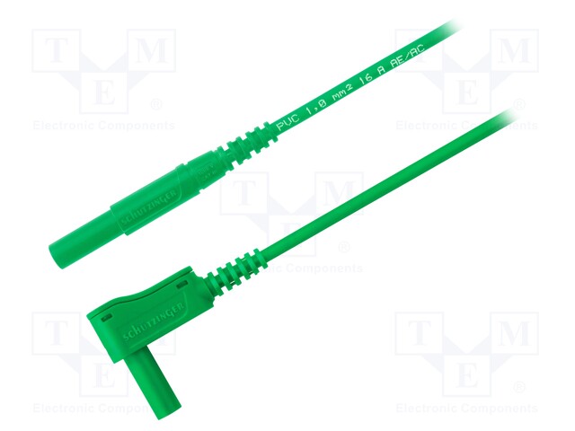 Test lead; PVC; 0.5m; green; 16A; Cond.cross sec: 1mm2