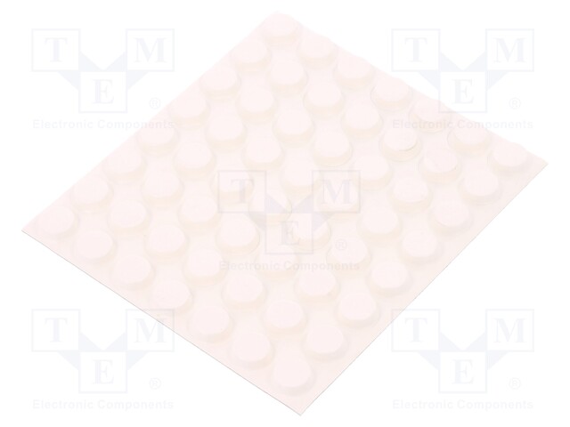 Self-adhesive foot; H: 3.6mm; white; polyurethane; Dim: Ø12.7mm