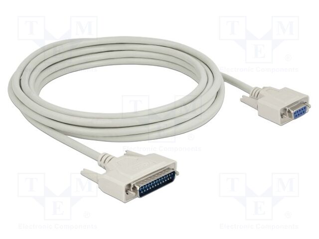 Cable; D-Sub 25pin plug,D-Sub 9pin socket; Len: 5m; beige