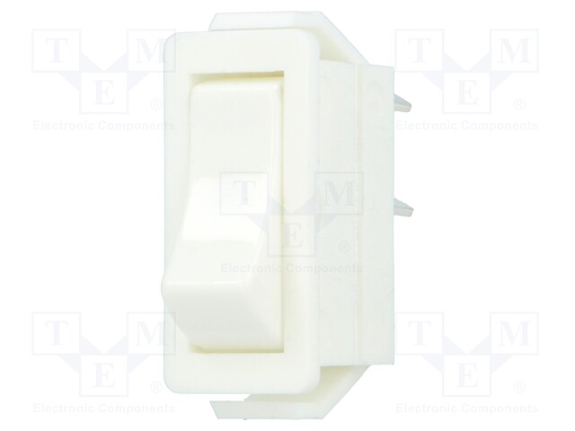 ROCKER; SPST; Pos: 2; OFF-ON; 16A/250VAC; white; none; Body: white