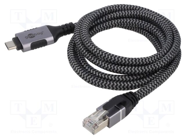 Cable; USB 3.1; RJ45 plug,USB C plug; 1.5m; 1Gbps; Øcable: 5.6mm