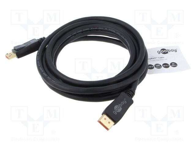 Cable; DisplayPort 2.1,HDCP 2.2; DisplayPort plug,both sides