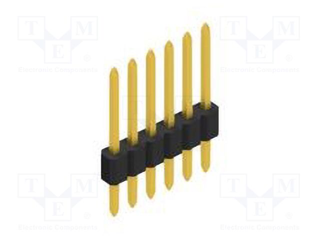 Connector: pin strips; pin header; male; PIN: 6; 1.27mm; THT; 1x6