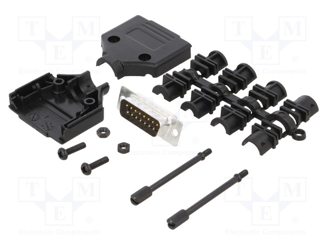 D-Sub; PIN: 15; plug; male; stamped and formed contacts; straight