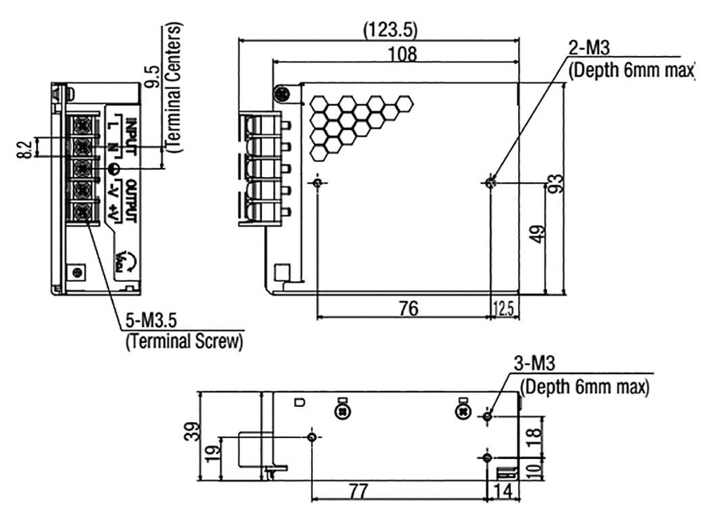 Power supply: switched-mode; 100W; Uin: 100÷240V; 4.5A; OUT: 1; 380g