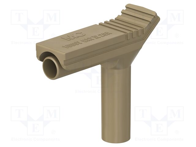 Connector: 4mm banana; angle plug; 20A; brown; insulated