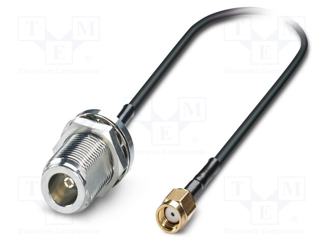 Cable; N female,RP-SMA male; FRNC; shielded connectors; black