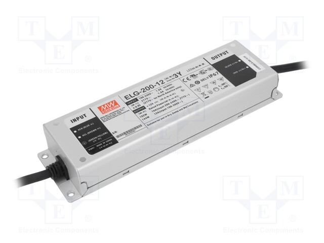 Power supply: switched-mode; LED; 192W; 12VDC; 16A; 100÷305VAC