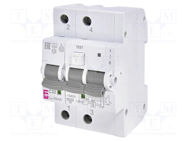 Arc fault detector; Inom: 32A; Ires: 30mA; Poles: 2; 230/240VAC