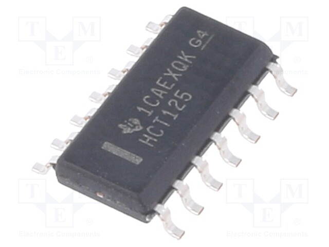 Bus Buffer, 74HCT125, 4 Channels, 6 mA, 4.5 V to 5.5 V, SOIC-14