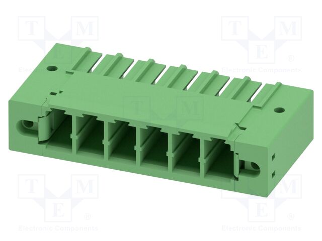 PCB headers, nominal cross section: 6 mm?, color: green, nom