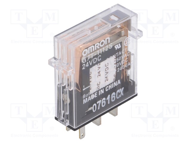 Relay: electromagnetic; SPST-NO; Ucoil: 24VDC; 5A; max.250VAC