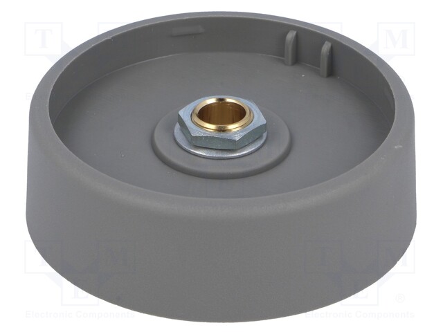 Knob; without pointer; polyamide; Shaft d: 6mm; Ø50x16mm; grey