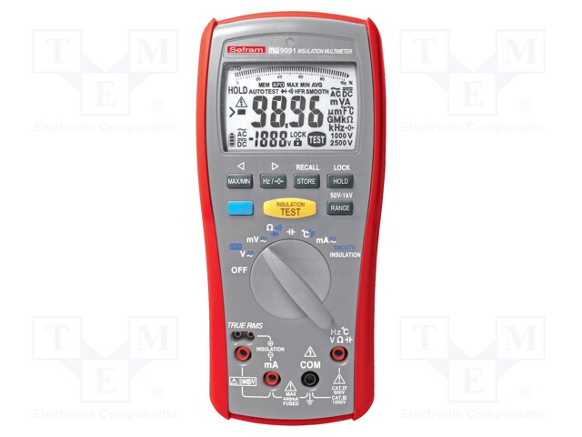 Meter: insulation resistance; LCD (10000),with a backlit; 22GΩ