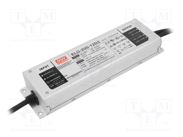 Power supply: switched-mode; LED; 192W; 12VDC; 16A; 100÷305VAC