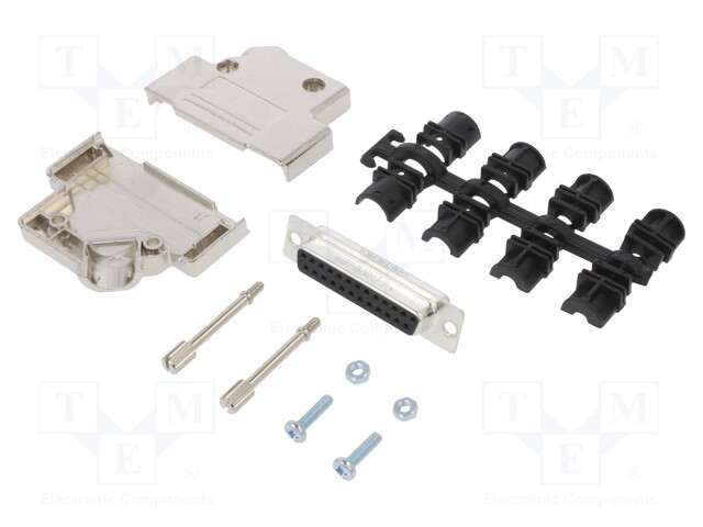 D-Sub; PIN: 25; female; shielded,metalized; angled 45°; soldering