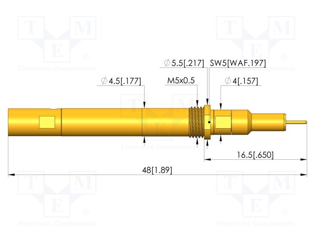 Test needle; screw-in