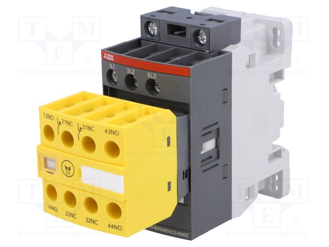 Contactor: 3-pole; NO x3; Auxiliary contacts: NC x2,NO x2; 18A