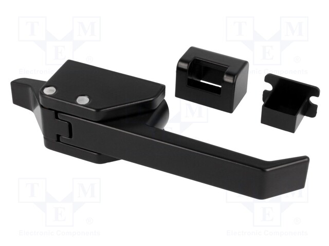 Lock; zinc and aluminium alloy; black finish; 124.6mm