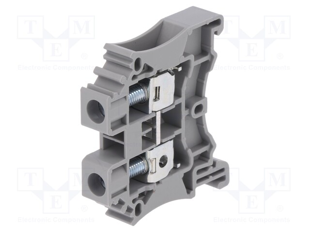Splice terminal: rail; 0.5÷6mm2; ways: 1; terminals: 2; grey; TS35