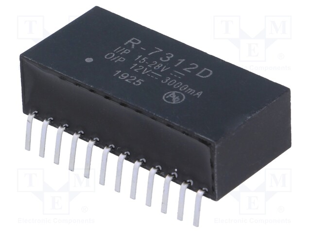 Converter: DC/DC; 36W; Uin: 15÷28V; Uout: 12VDC; Iout: 3A; SIP12; 9g