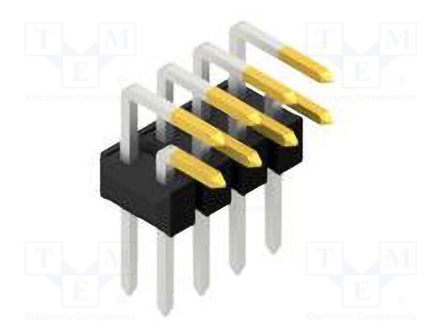 Connector: pin strips; pin header; male; PIN: 8; 2.54mm; THT; 2x4
