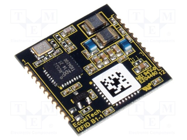 RFID reader; 20x20x2mm; UART; 2.5÷3.6V; f: 13,56MHz; PCB edge