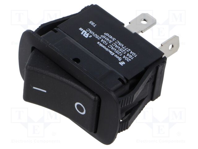 ROCKER; SPST; Pos: 2; ON-OFF; 20A/125VAC; 21.2x36.6mm