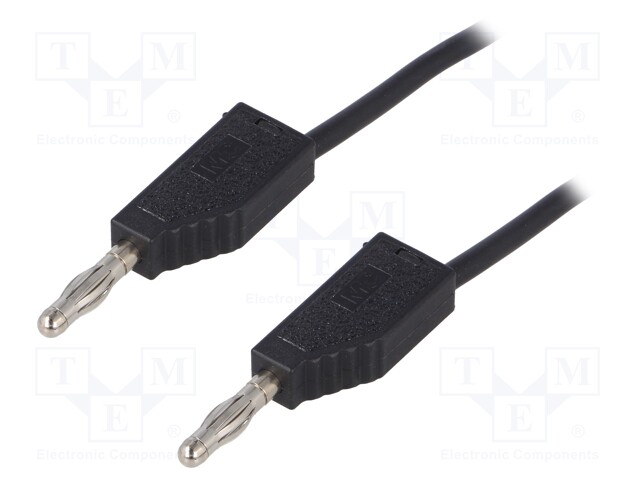 Test lead; PVC; 1m; black; 32A; 60V; Cond.cross sec: 2.5mm2
