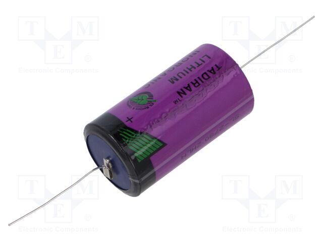 Battery: lithium (LTC); 3.6V; D; 19000mAh; non-rechargeable; axial