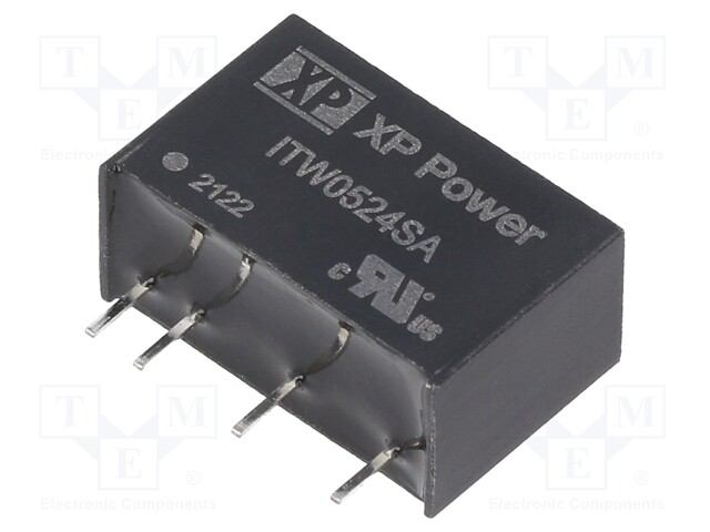 Isolated Board Mount DC/DC Converter, Regulated, ITE, 1 Output, 1 W, 24 V, 42 mA
