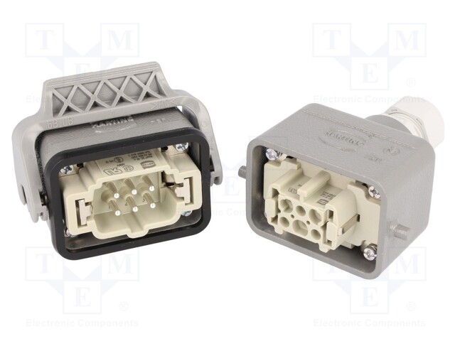 Connector: HAN; male + female; plug +plug; Han Kit; PIN: 6; 6+PE