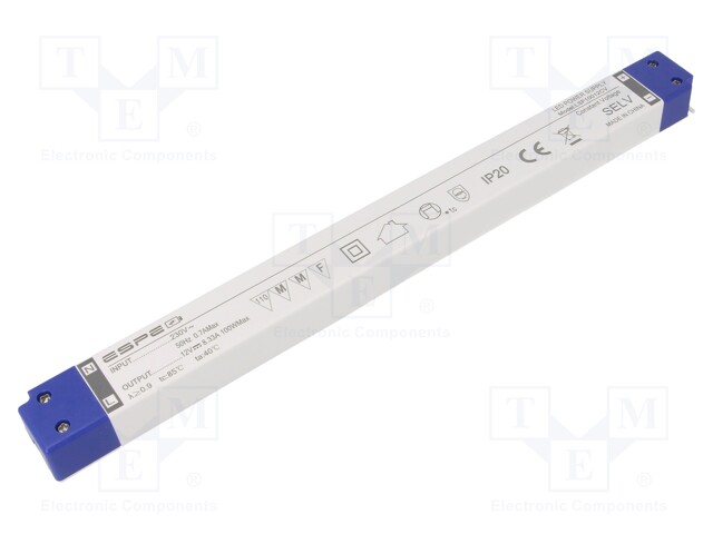 Power supply: switched-mode; LED; 100W; 12VDC; 8.33A; 220÷240VAC