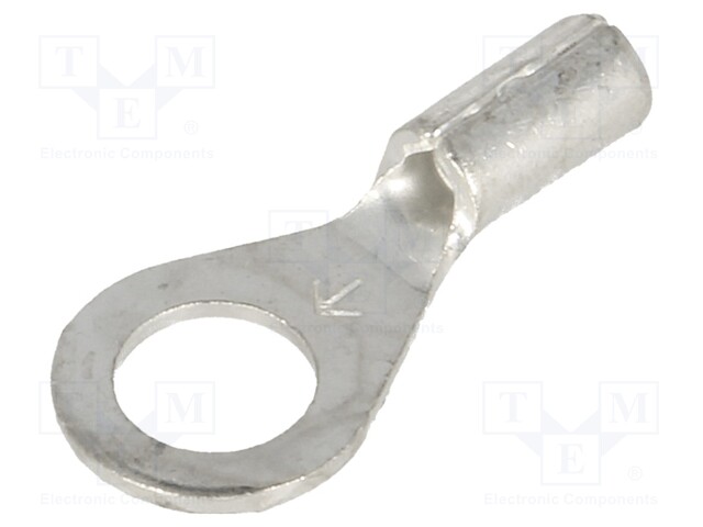 Ring terminal; M4,5; crimped; for cable; non-insulated; copper