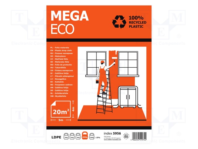 Painting foil; L: 5m; Width: 4m; black