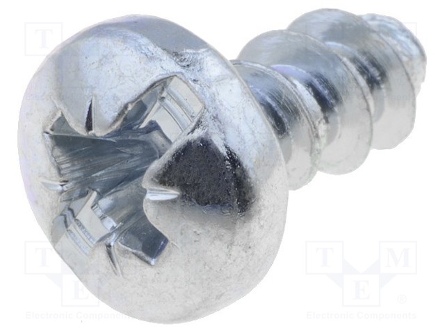 Screw; Ømount.hole: 4.3mm; zinc; fans with termoplast frame