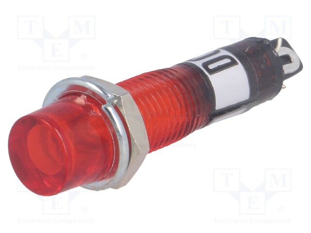 Indicator: bulb; recessed; 12VDC; Cutout: Ø7.5mm; for soldering