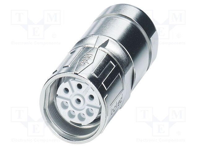 Connector: M23; plug; PIN: 6; crimped; straight; shielded; IP67; SF