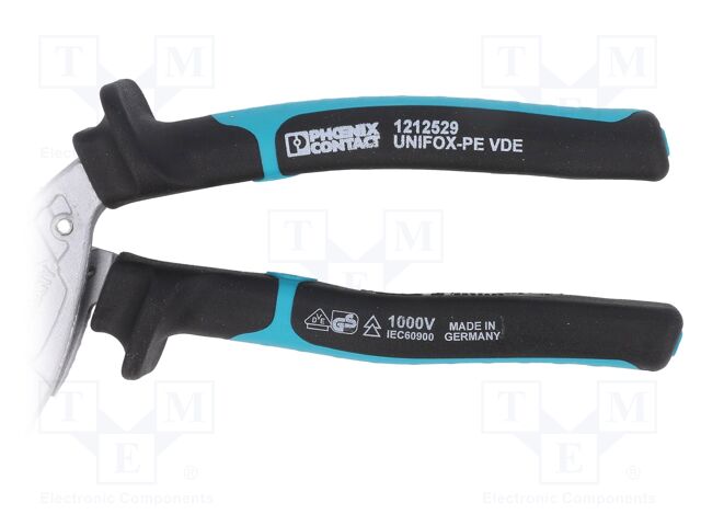 Pliers; curved,half-rounded nose; 200mm