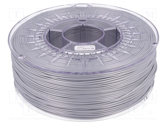 Filament: ABS+; 1.75mm; aluminium; Printing temp: 230÷240°C; 1kg