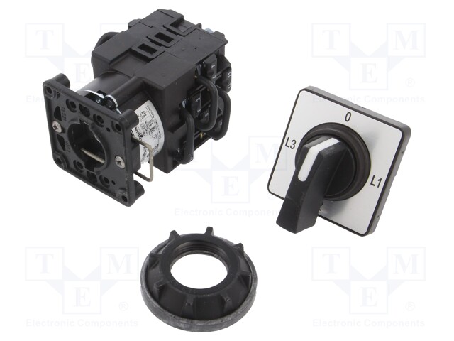 Switch: ammeter cam switch; Stabl.pos: 4; 12A; 0-L1-L2-L3; Pos: 4